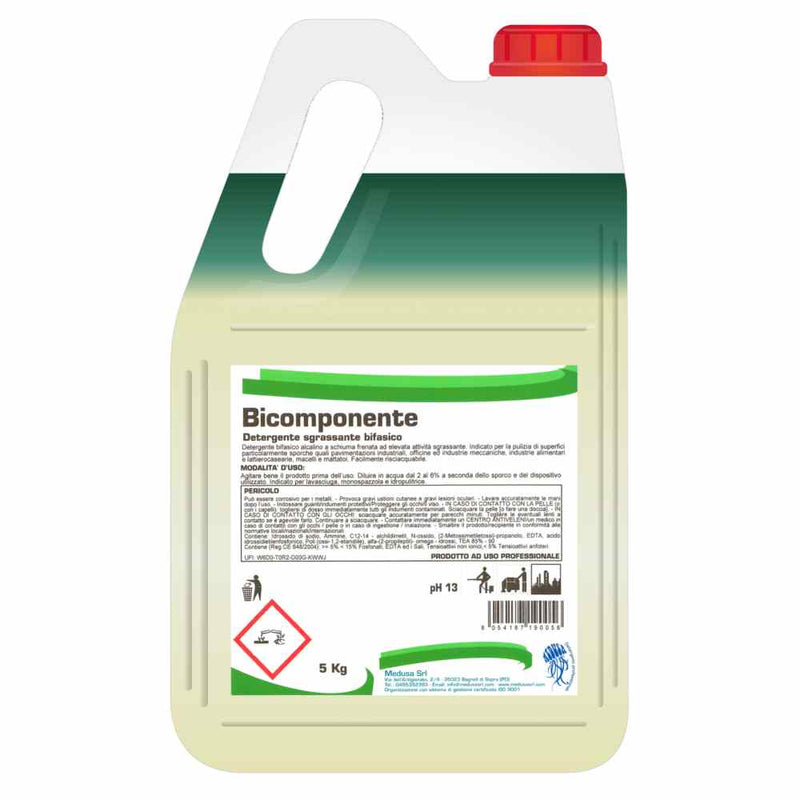Detergent Puternic Degresant Bifazic Alcalin pentru Industria Alimentară, Fabrici și Service-uri auto Bicomponente 5 litri