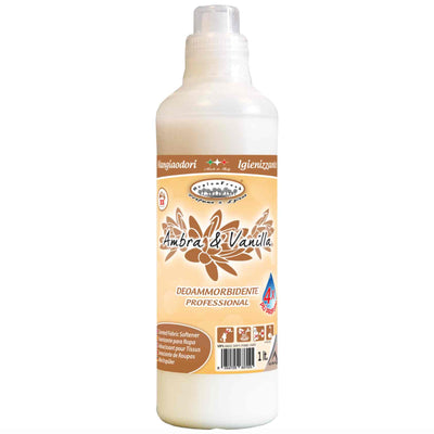 Balsam Profesional de Rufe Ambra & Vanilla, 1 litru, eficient pentru moliciune și parfum intens.