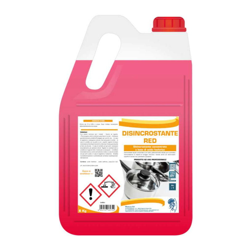 Detartrant lichid pentru mașini de spălat vase cu pH acid Disincrostante Red 6 Litri