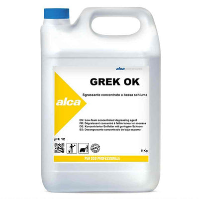 Degresant Profesional cu Spumă Redusă GREK OK 5 Litri - detergent de înaltă performanță pentru suprafețe lavabile.
