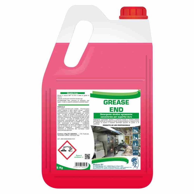 Detergent degresant alcalin concentrat pentru suprafețe dure Grease End 5 litri