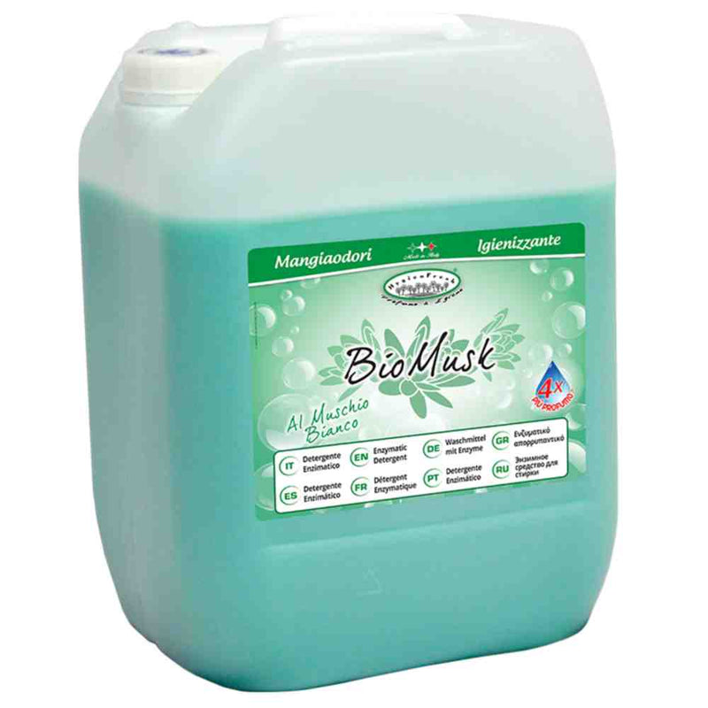 Detergent Lichid Enzimatic de Rufe cu Parfum de Mosc Alb BioMusk 20 litri