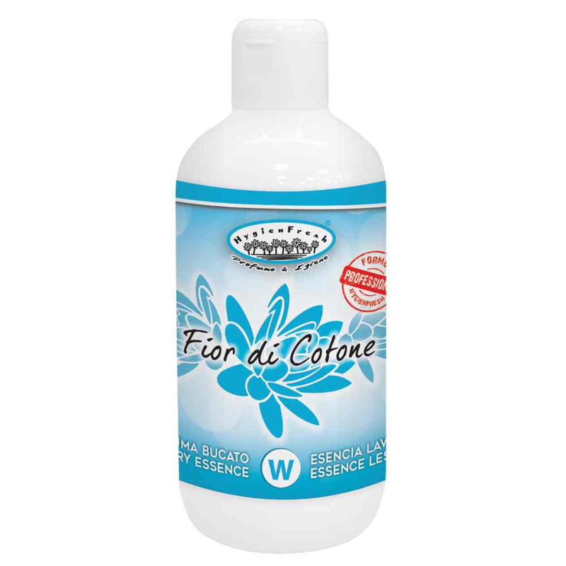 Flacon de esență parfumată concentrată pentru rufe Fior di Cotone 250 ml, cu ambalaj albastru și alb.
