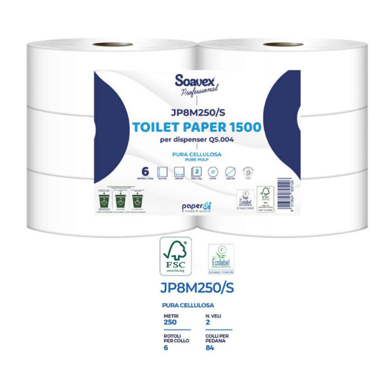 Hârtie igienică cu derulare centrală EasyToYou Refill pentru dispenser Soavex 1 bax/6 buc