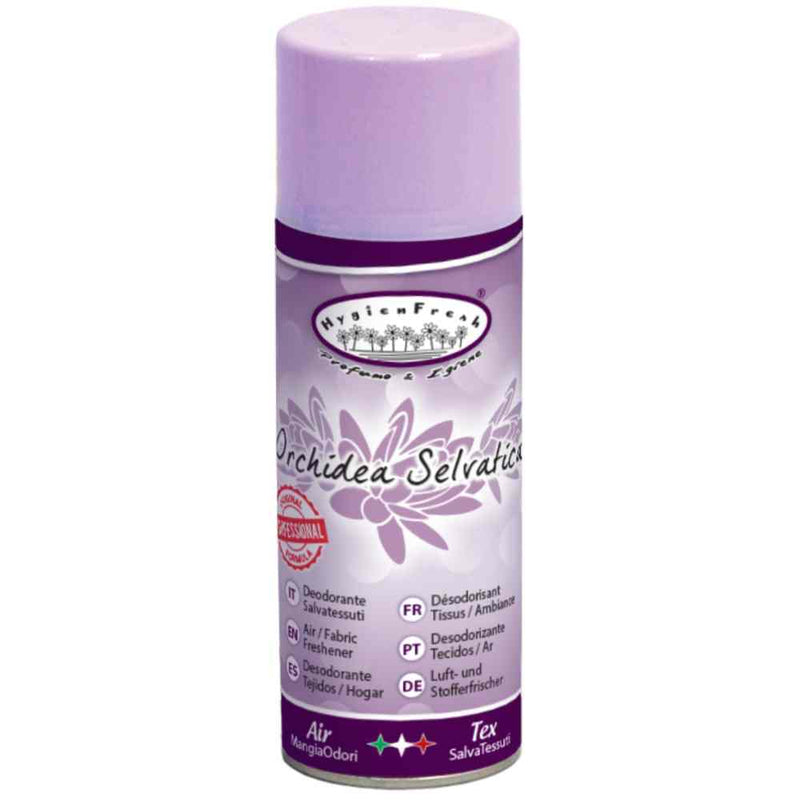 Spray pentru parfumarea țesăturilor DeoSpray Orchidea Selvatica 400 ml pentru reîmprospătarea țesăturilor, formulă SALVATEX
