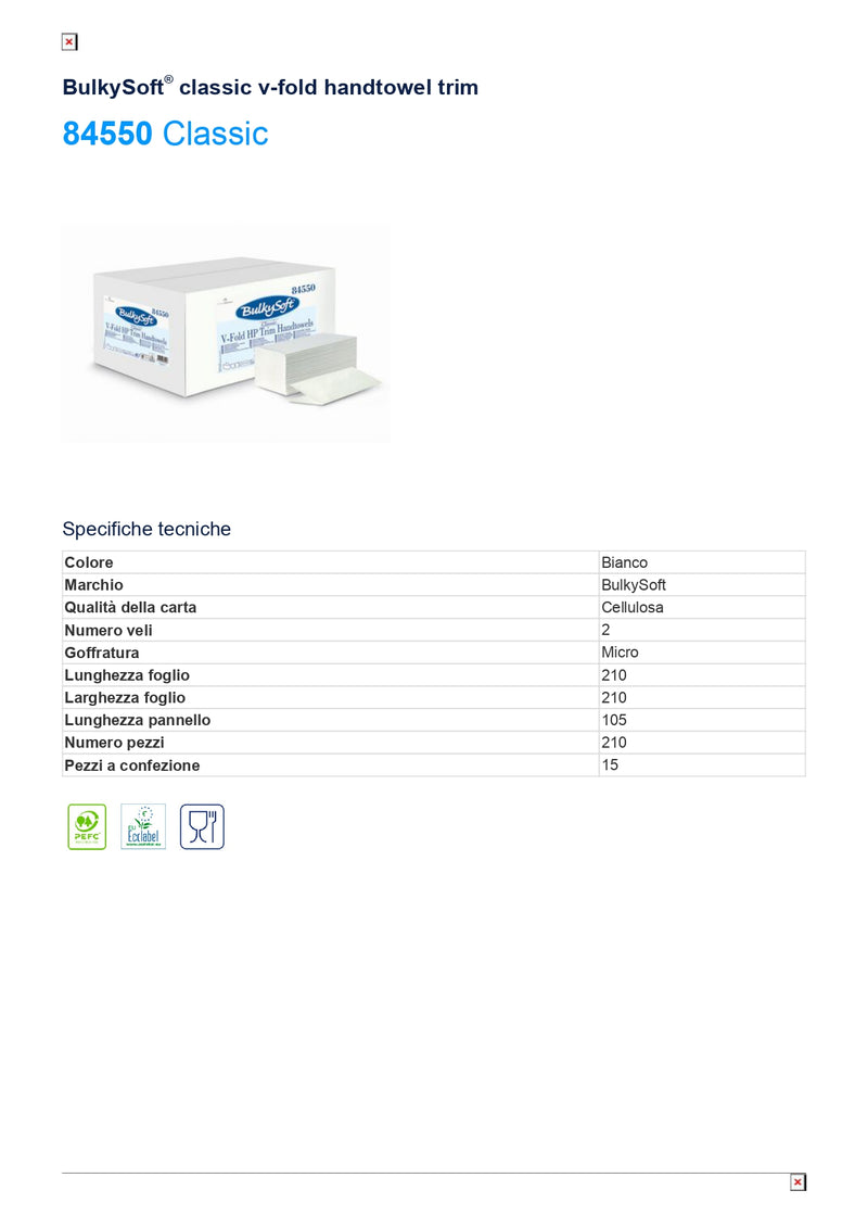 Servetele de Hartie Pliate tip V  Bax 15 pachete a câte 210 foi BulkySoft®