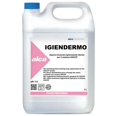Săpun lichid igienizant HACCP IGIENDERM pentru mâini, 5 litri, ideal pentru igienă și siguranța alimentară.
