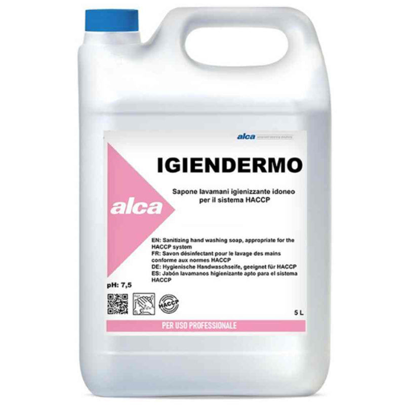 Săpun lichid igienizant HACCP IGIENDERM pentru mâini, 5 litri, ideal pentru igienă și siguranța alimentară.