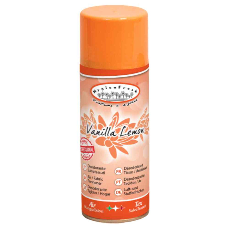 Spray odorizant textil Vanilla Lemon 400 ml, protector pentru țesături, elimină mirosurile neplăcute.