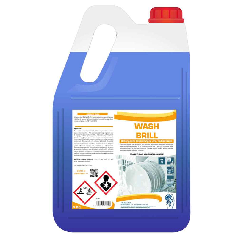 Detergent Lichid Masina de Spalat Vase 2-în-1 cu aditiv de clătire Wash Brill 5 Litri