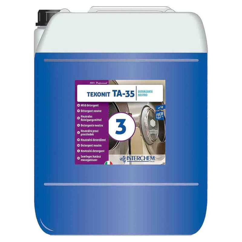 Detergent-aditiv lichid profesional pentru rufe murdare cu grăsimi și uleiuri Texonit TA35 20 Litri