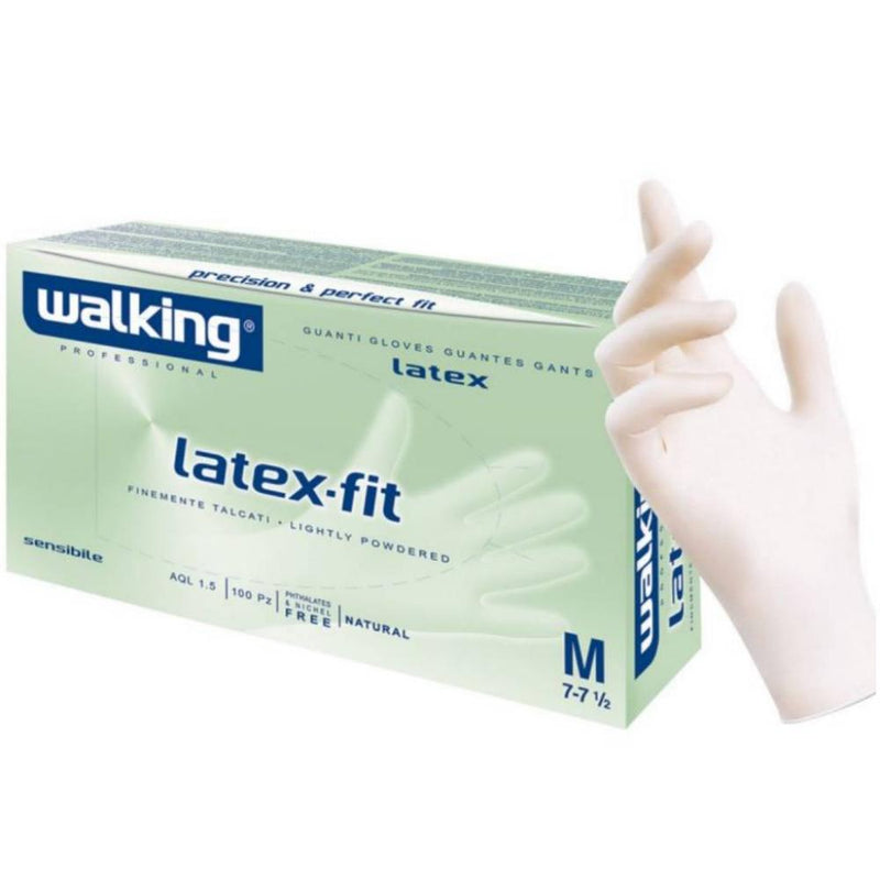 Mănuși latex mărimea S Walking Latex Fit 100 buc.