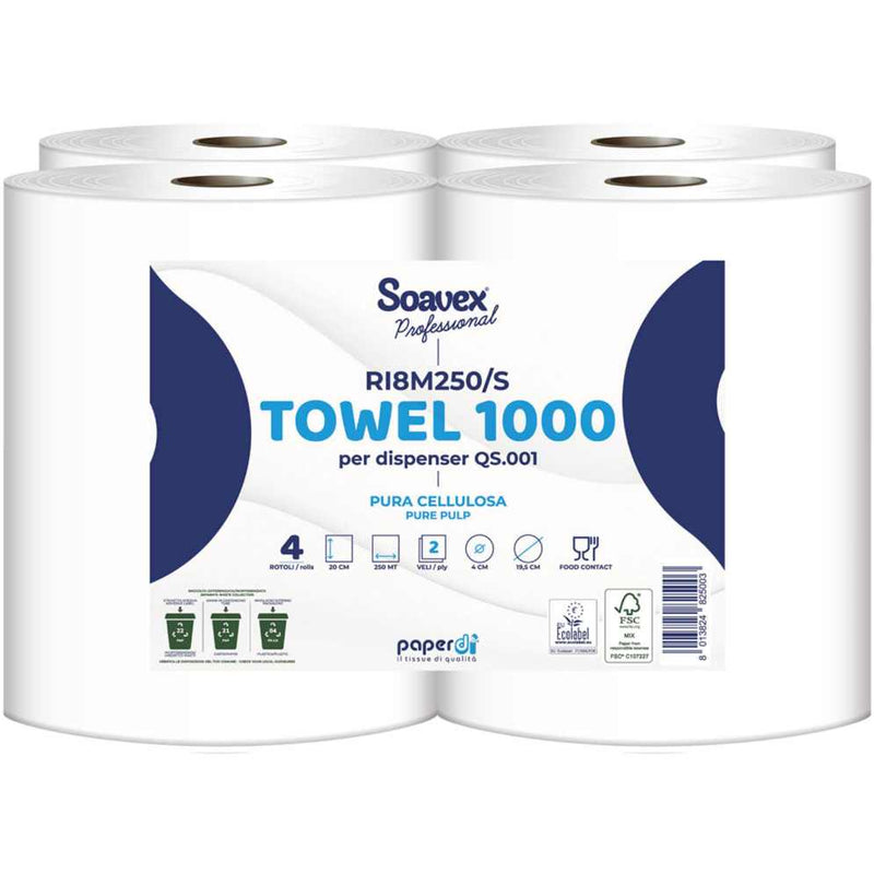 Role prosoape hârtie pentru dispenser cu senzori Soavex 1 bax/4 buc